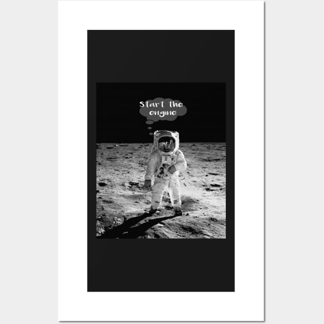 Spaceman Crypto Zombies Full Moon Aliens Wall Art by PlanetMonkey